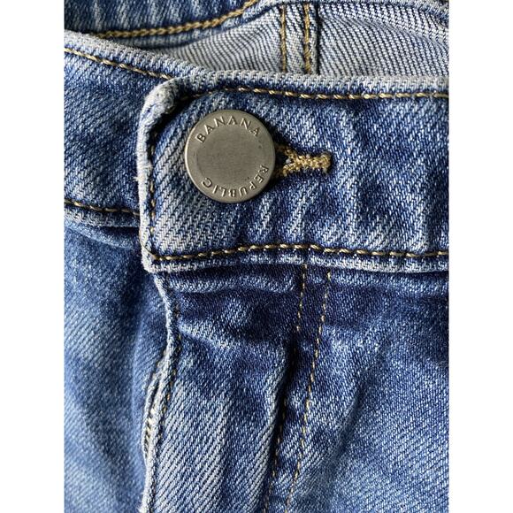 Banana Republic Pants Womens Size 29 Premium Denim Mid Rise Straight Distressed - Picture 3 of 12